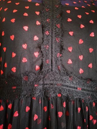 Vestito rete cuori nero rosso plus size curvy