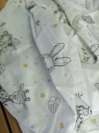 Juego de sábanas de Minicuna KOALA en blanco azul