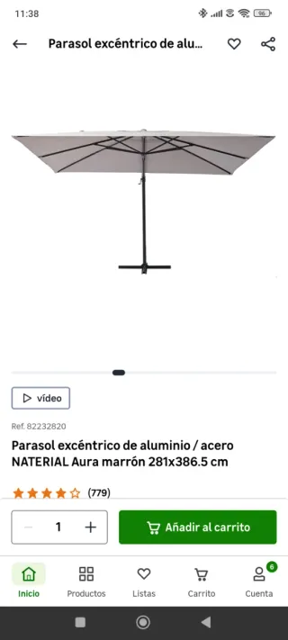 Parasol excéntrico sombrilla rectangular con base