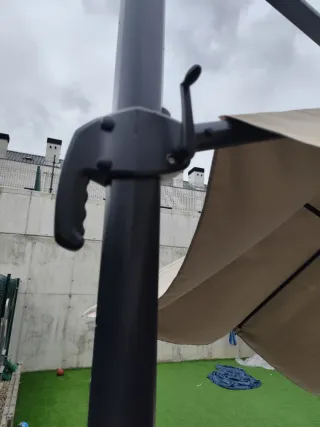 Parasol excéntrico sombrilla rectangular con base