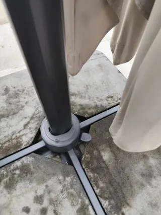 Parasol excéntrico sombrilla rectangular con base