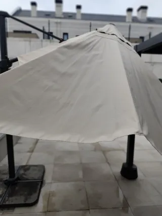 Parasol excéntrico sombrilla rectangular con base