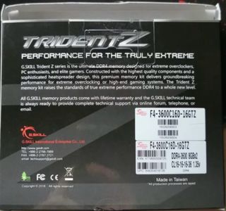 G.SKILL Trident Z DDR4 16GB (2x8GB) 3600MHz