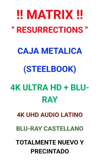 Matrix Resurrections Steelbook 4K Bluray