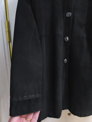 Abrigo Chaquetón Piel Negro Mujer Talla 42-44