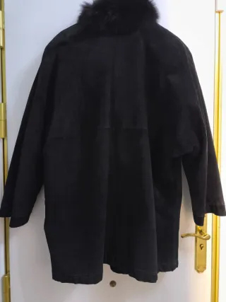 Abrigo Chaquetón Piel Negro Mujer Talla 42-44