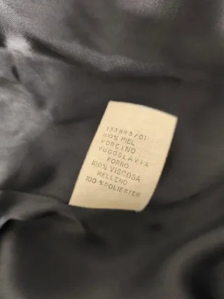 Abrigo Chaquetón Piel Negro Mujer Talla 42-44