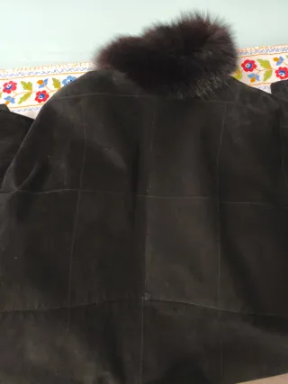 Abrigo Chaquetón Piel Negro Mujer Talla 42-44