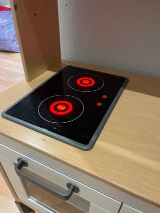 Cocina de juguete madera y blanco