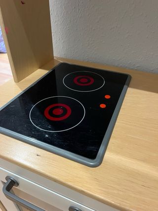 Cocina de juguete madera y blanco