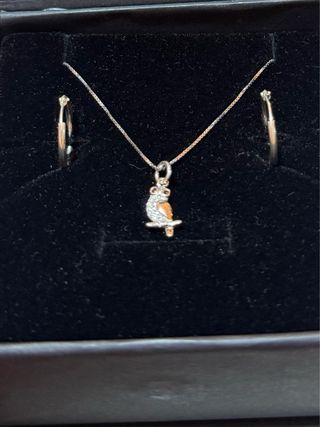 Collar Búho Suerte Oro y Plata