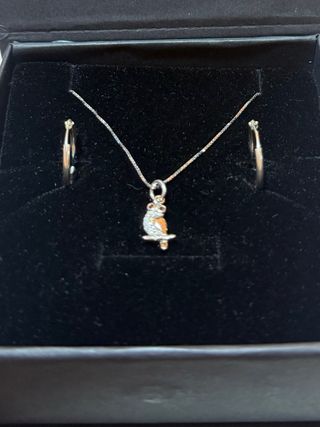 Collar Búho Suerte Oro y Plata