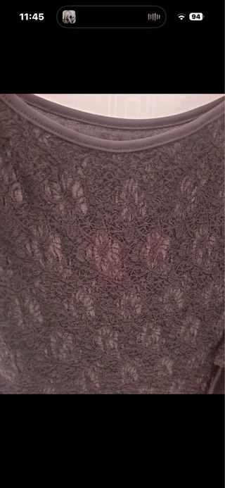 Maglia donna nera pizzo manica a campana