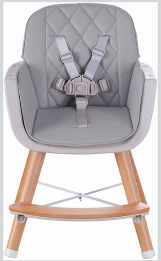Trona infantil madera y gris