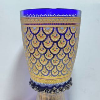 Grande Calice Vetro di Murano Blu, Smalto Metà XX