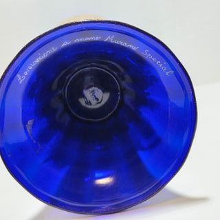 Grande Calice Vetro di Murano Blu, Smalto Metà XX