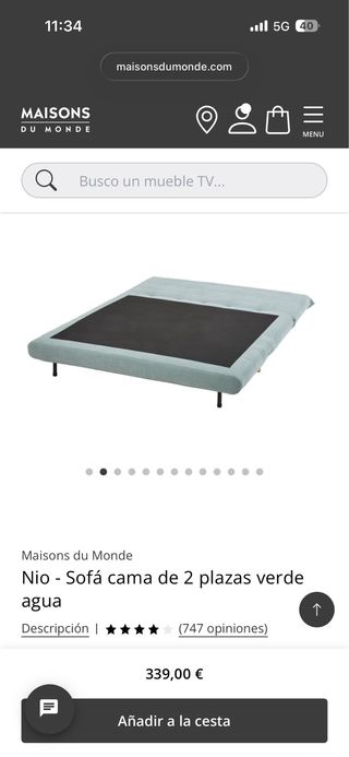 Sofá Cama Nio Verde Agua