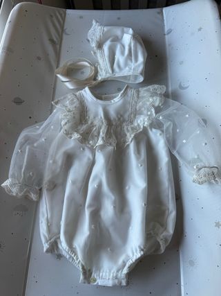 Pelele Bautizo Blanco con Capota