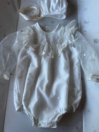 Pelele Bautizo Blanco con Capota