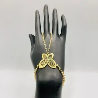 Pulsera Manita Mariposa Dorada Calada