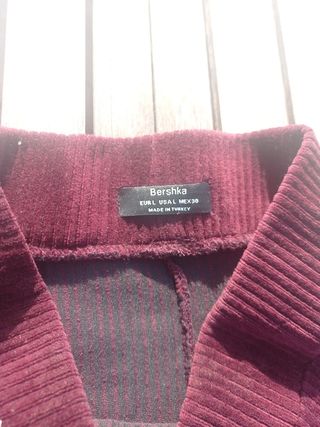 Falda terciopelo canalé granate