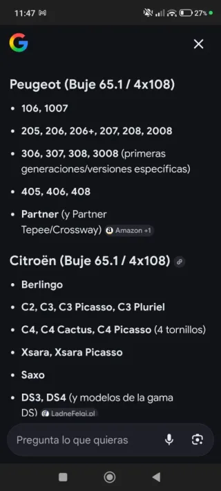 Llanta con neumático PSA