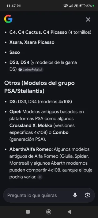 Llanta con neumático PSA