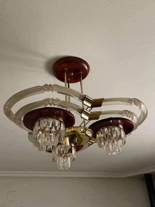 Lámpara colgante cristal y metal