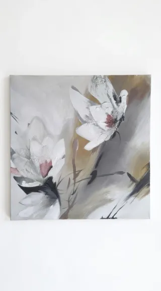 Cuadro Flores, pintado a mano, 60 x 60