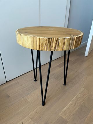 Mesa auxiliar madera y metal