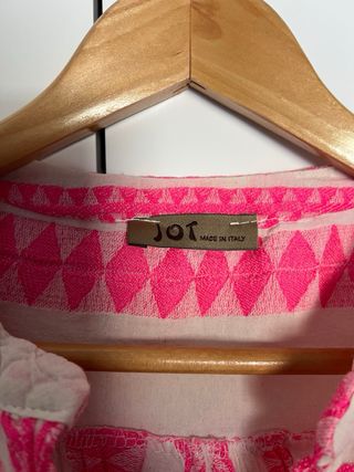 Vestido blanco y rosa talla única