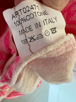 Vestido blanco y rosa talla única