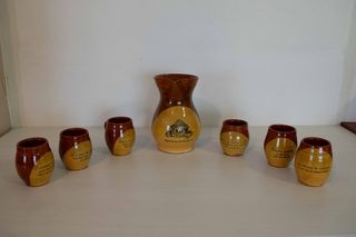 Juego Jarra y 6 Tazas Barro