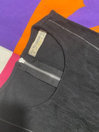 Vestido mini PULL&BEAR negro elástico Talla S