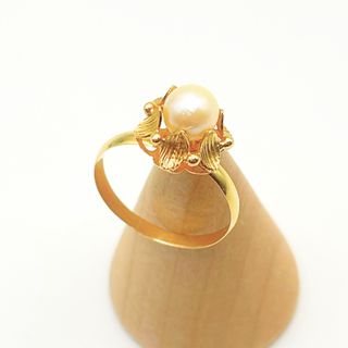 Anillo Oro 18K, Perla, 1.58g, T-10