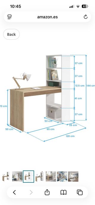 Escritorio madera y blanco