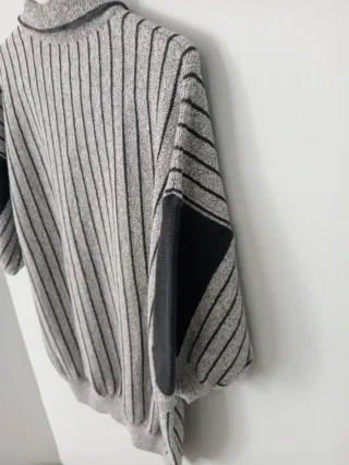 Camisa polo manga corta rayas gris y negro