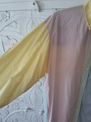 Camisa Stradivarius Multicolor Rayas oversize.