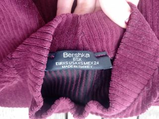 Top terciopelo canalé granate