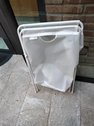 Cubo Ropa Sucia Plegable Blanco