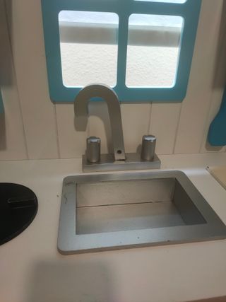 Cocina Infantil Madera Azul y Blanca