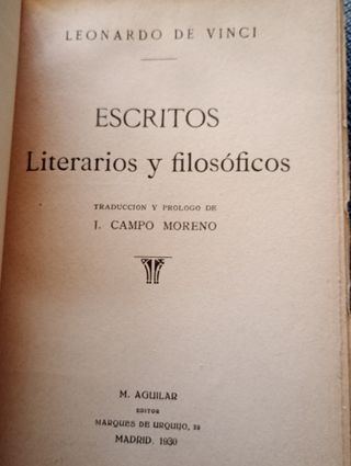 'Escritos literarios y filosóficos' (Aguilar 1930)