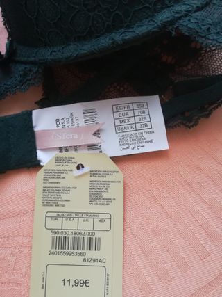 Sujetador Sfera encaje verde 85B