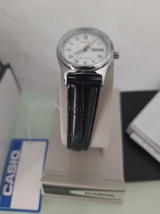 Orologio Casio Uomo Pelle Nero Argento
