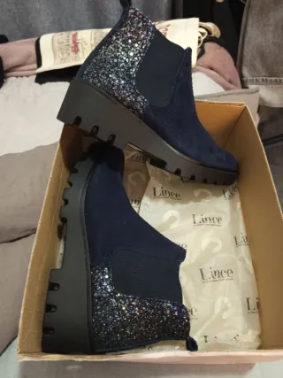 Botines Lince Azul de piel