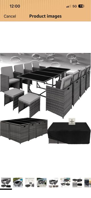 Conjunto Mesa y Sillas Jardín Tectake