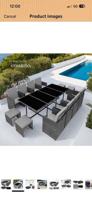 Conjunto Mesa y Sillas Jardín Tectake