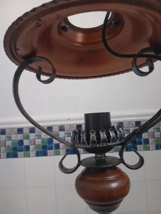 Lámpara Vintage Cobre y Hierro Forjado