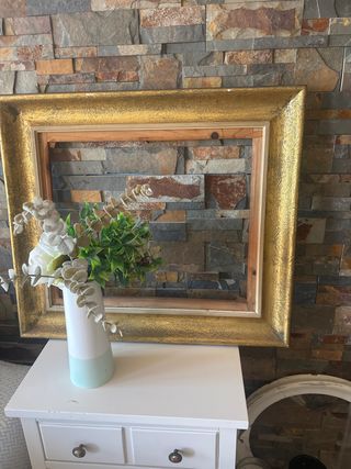 Marco antiguo dorado y negro madera