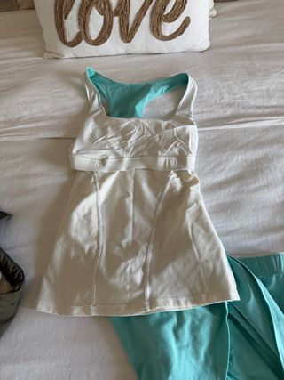 Set Abbigliamento Padel Donna, turchese e bianco